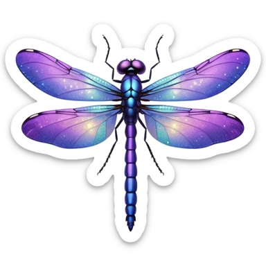 glitter purple dragonfly sticker