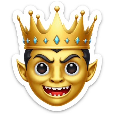 the crown is with the devil face sticker