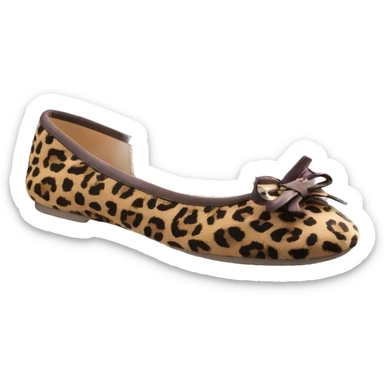 Chaussons ballerines isotoner avec noeud pour femme en tissu semelle du dessous en cuir de couleur leopard très féminine porter au pied  sticker