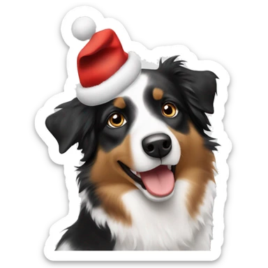 Australian shepherd tricolor Christmas   sticker