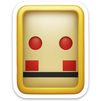 a black and red rectangle with a medium size yellow circle in the middle sticker