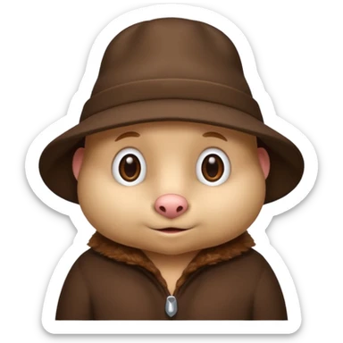 mole wearing a hat sticker