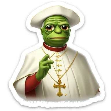 pepe pope sticker