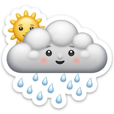 clouds with some snow showers and a tiny sun sticker