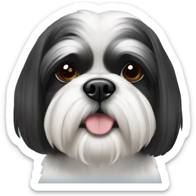 Black and white shihtzu  sticker