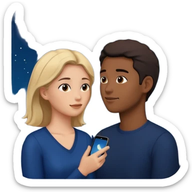 couple talking with night sky  sticker