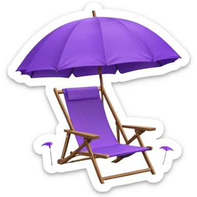 beach chair with purple umbrella sticker