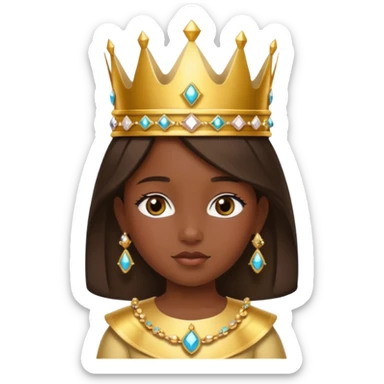 royal girl chid with dark skin sticker