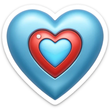 corazon celeste con destellos sticker