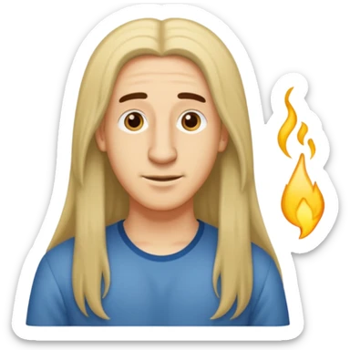 Make a emoji of a person with light skin with long nose hair that goes down like 2 inchis with long hair sticker