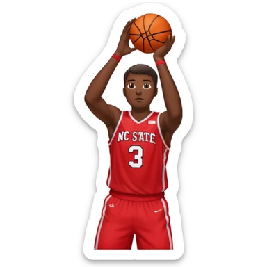 Nc state basketball player shooting a three sticker