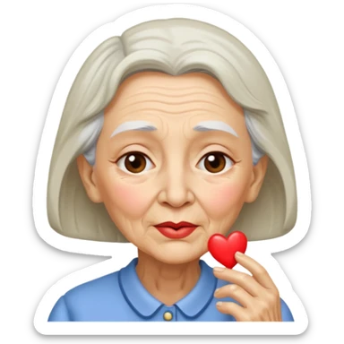 old woma a kiss sticker