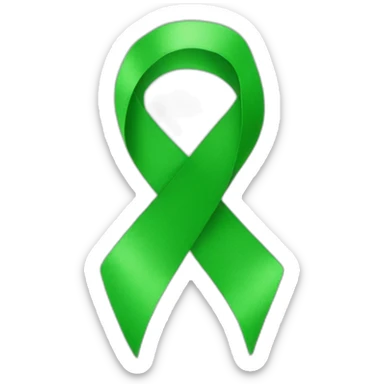Green ribbon in a loop sticker