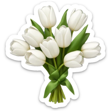 white tulip bouquet  sticker