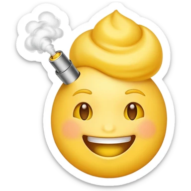 yellow emoji vaping  sticker