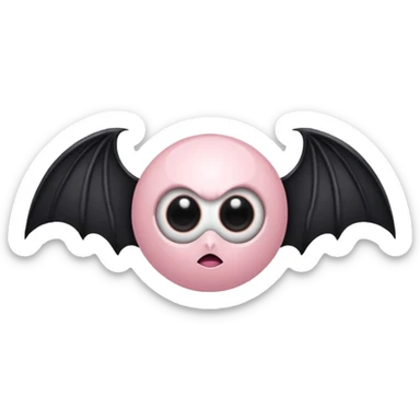 Light pink eyeball, black bat wings sticker