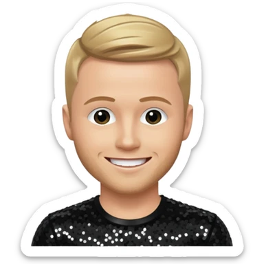 Nicky Byrne from Westlife with black sequin outfit sticker