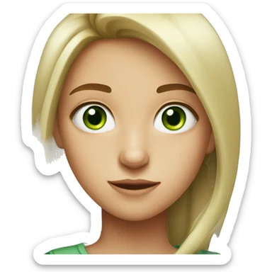Tomboy girl with green eyes  sticker