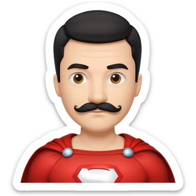 Superhero short hair & mustache  sticker