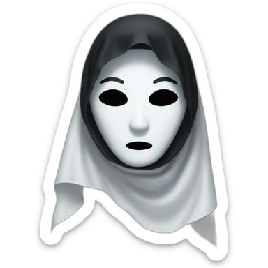Ghost mask and black headscarf sticker