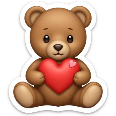Teddy with heart sticker