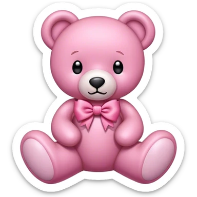 osito rosa con moño  sticker