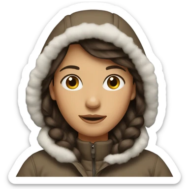 Brunette in a snowsuit sticker