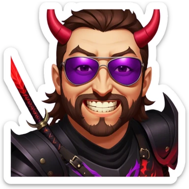 Demon-Horned Warrior sticker