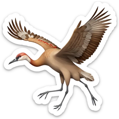 Sandhill crane bird flying sticker