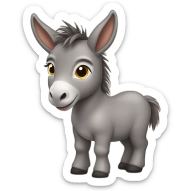 Cute baby donkey sticker