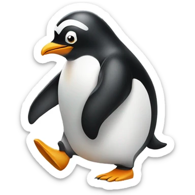Penguin playing football  sticker