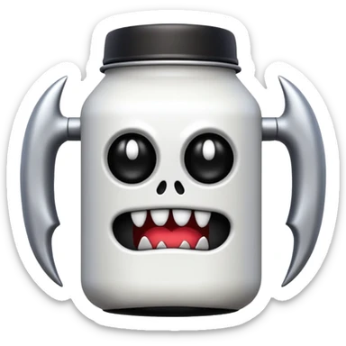Crea un emoji de una lata de monster blanca de la bebida energética de la bebida sticker