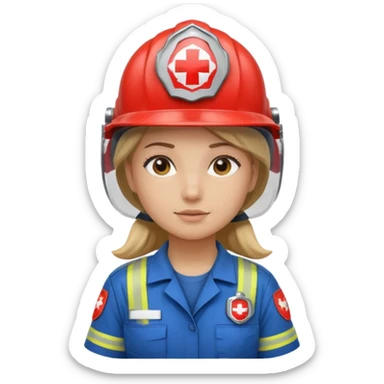 girl emergency worker sticker