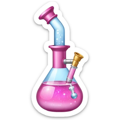 pink bong with sparkles sticker