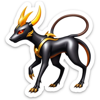 Shiny Futuristic Gothic Exotic Futuristic Houndoom-Genesect-Torracat-Pokémon-Fakémon-hybrid-creature sticker