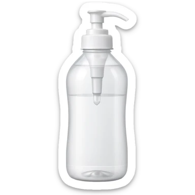 medium slim plastic bottle with curved body and pointed nozzle cap, clean color white or blue or red, no label, no stains, no extras, apple emoji style, soft lighting, subtle shadows, emoji scale sticker