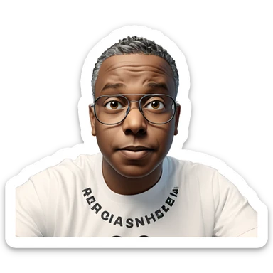 boy in white shirt glasses sticker