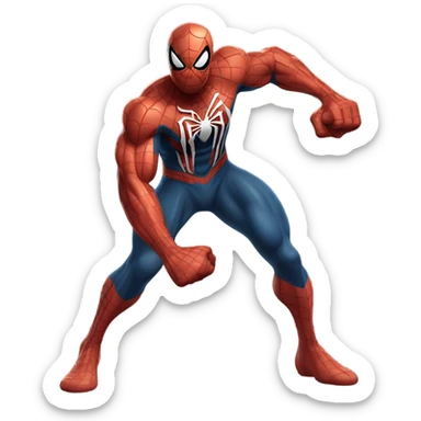 Buff spider man with blade on his fists sticker