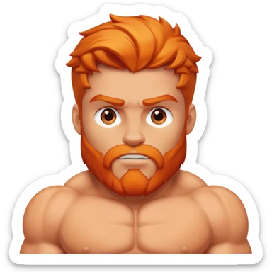 Hercules muscular hero with orange hair sticker