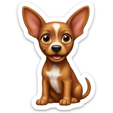 The dog is a red toy terrier sticker