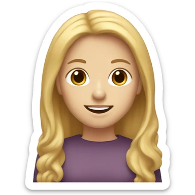 One blonde hair woman, one red hair woman and one brown hair man with a short beard sticker