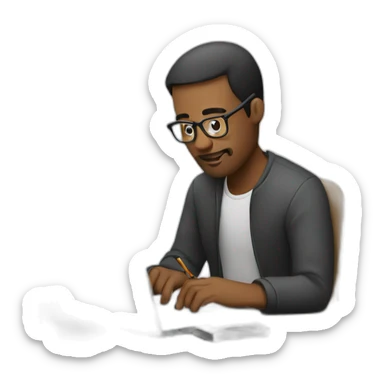 writer writing on computer sticker