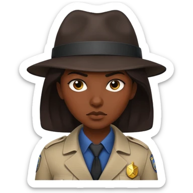 dark skin female detective sticker