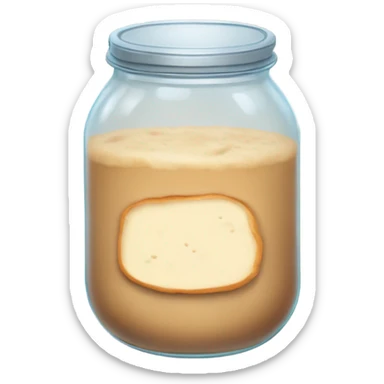 bubbly sourdough starter in aesthetic jar sticker