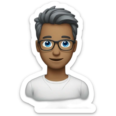 blue eyed man with glasses sticker