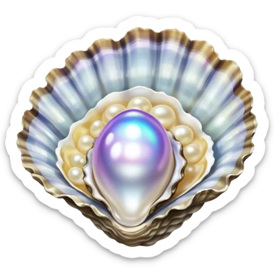 Oyster with pearl inside sticker