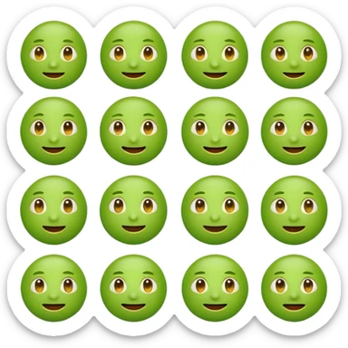 Green emoji with all expression  sticker