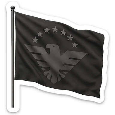 Make this Arstotzka flag appear as if it is waving in the wind, keep the background transparent, in a style suitable for editing. sticker