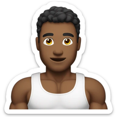 Fit Man With the biceps marked in white sticker