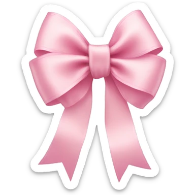 light pink ribbon bow sticker